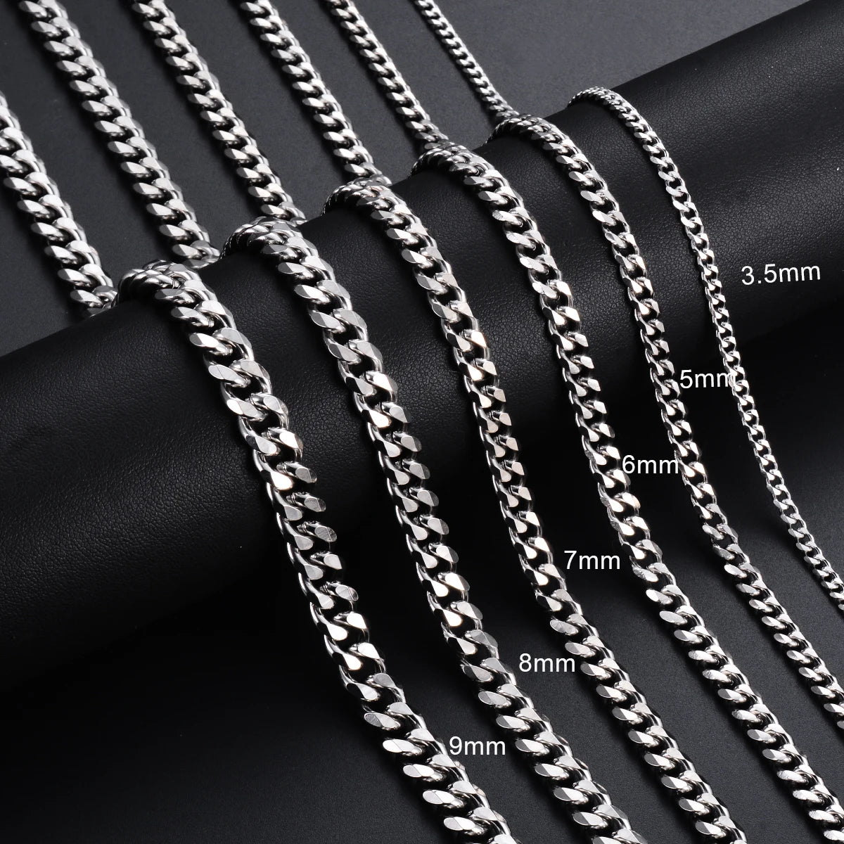 Curb Chain Necklace 3.5Mm-9Mm Stainless Steel