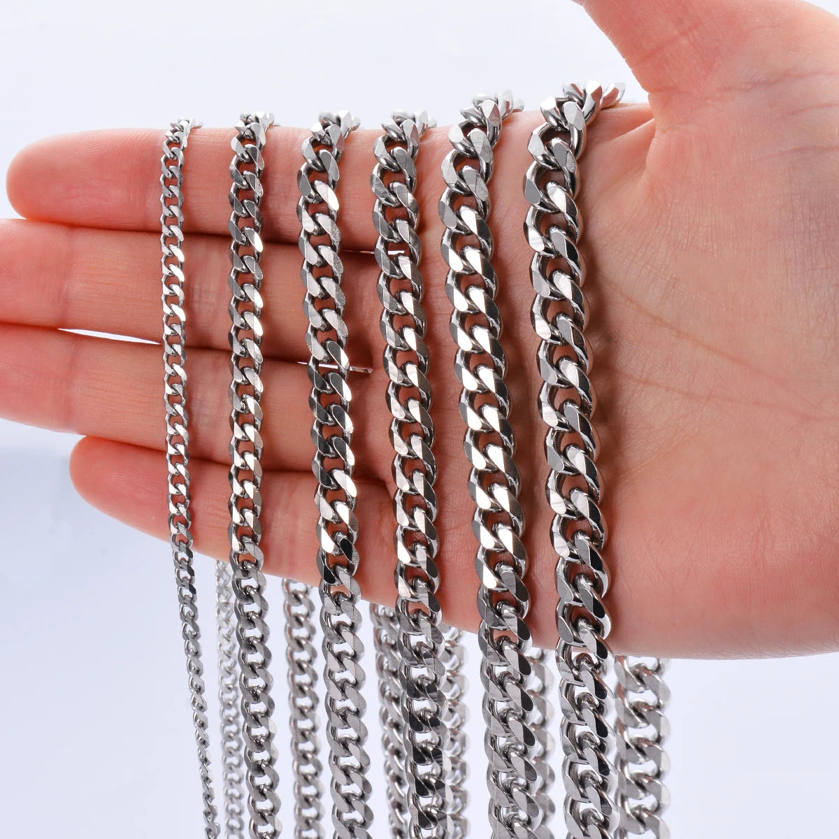 Curb Chain Necklace 3.5Mm-9Mm Stainless Steel